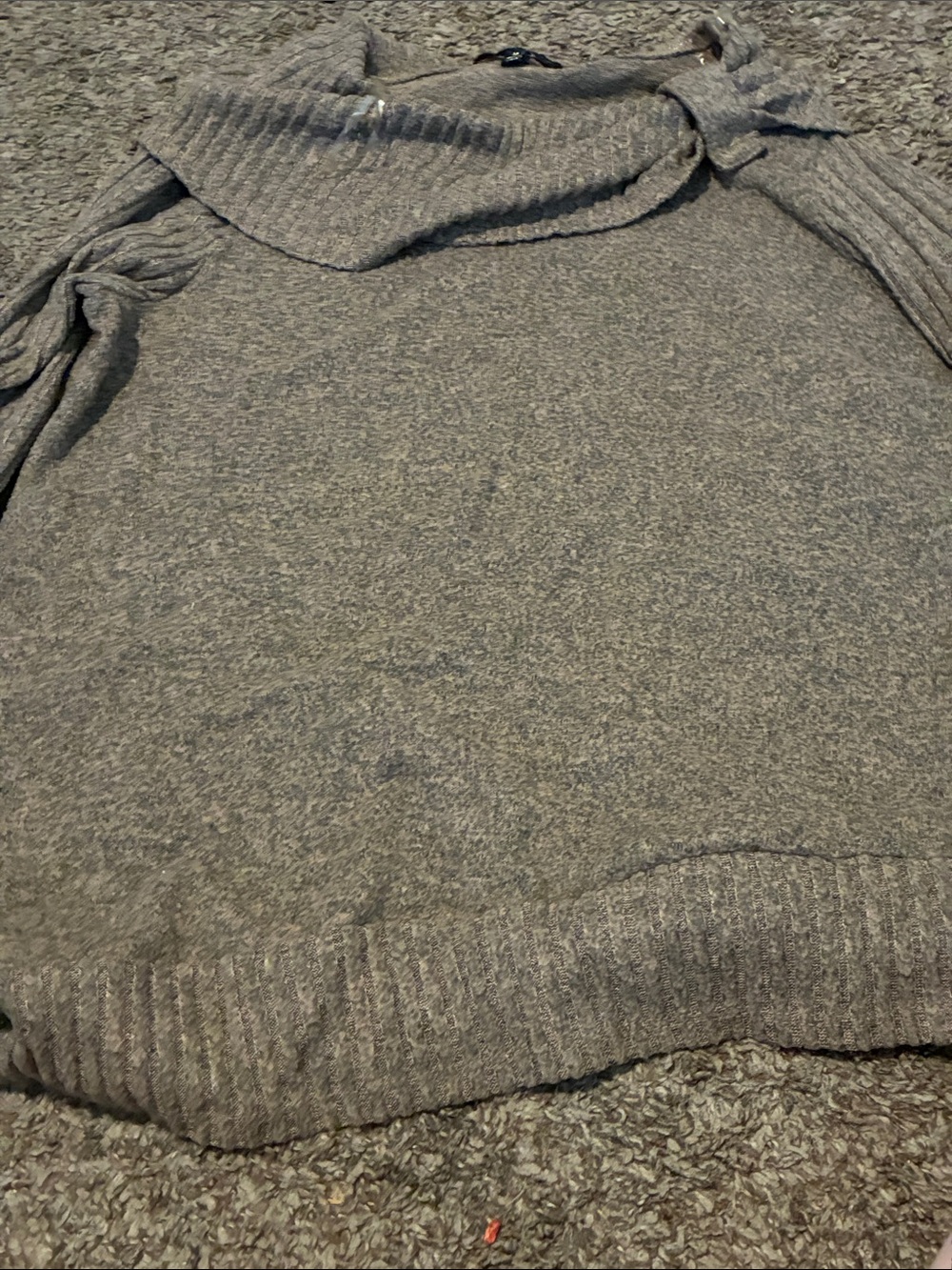 Adrienne Vittadini Heather light brown Cowl Neck Sweater